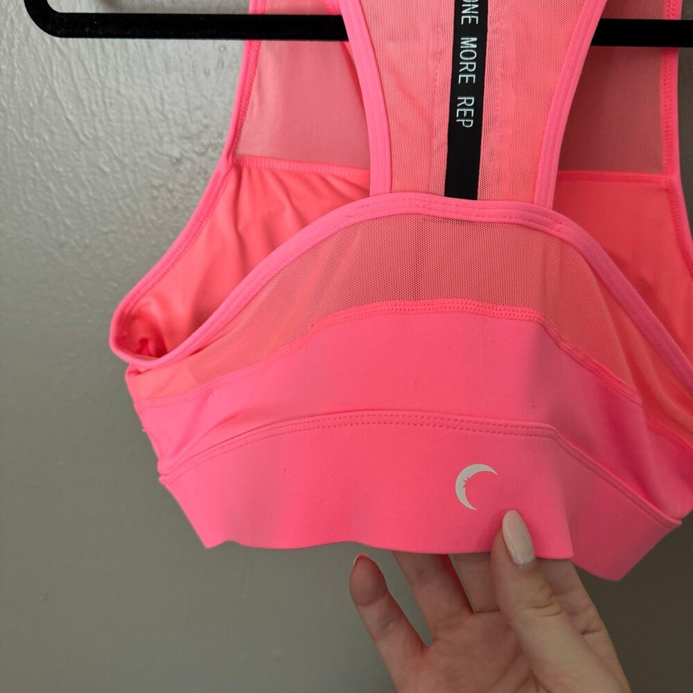 ZYIA Hot Pink Mesh High Neck Sports Bra Size XXL casual comfort everyday zip up - Picture 5 of 8